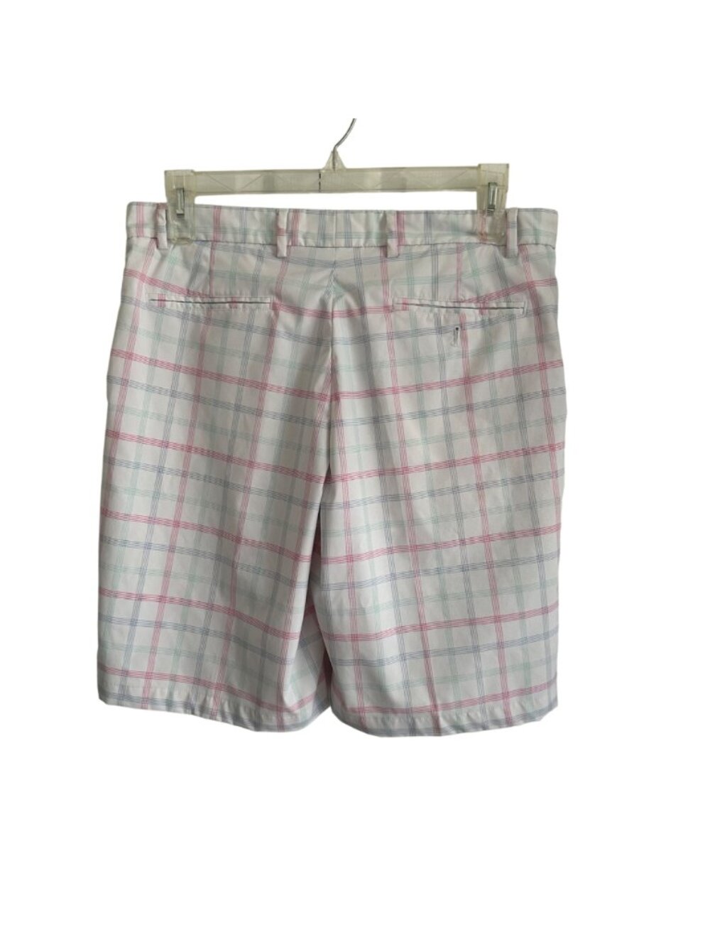 Walter Hagen Mens Plaid Golf Shorts W35 Polyester Blend Pink & Blue Resort - Picture 3 of 9